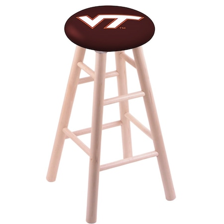 Maple Bar Stool,Natural Finish,Virginia Tech Seat